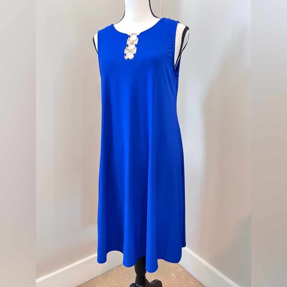 MSK Petites Size S Womens Blue Solid Sheath Dress